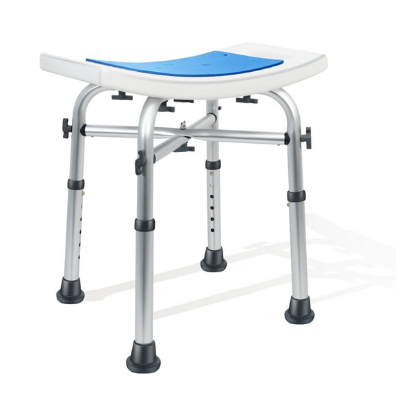 Shower Chair 400lbs Heavy Duty Shower Stool with Padded Bath Seat, Tool-Free Assembly, Height Adjustable Anti-Slip Shower Bench Bathtub Stool Seat for Elderly, Senior, Handicap & Disabled