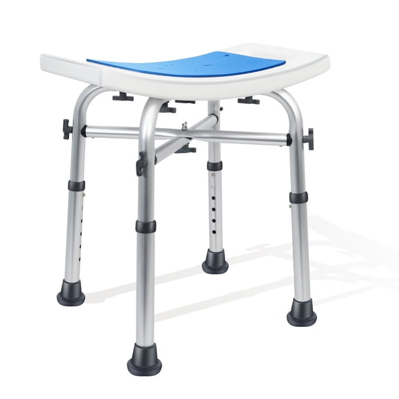 Shower Chair 400lbs Heavy Duty Shower Stool with Padded Bath Seat, Tool-Free Assembly, Height Adjustable Anti-Slip Shower Bench Bathtub Stool Seat for Elderly, Senior, Handicap & Disabled