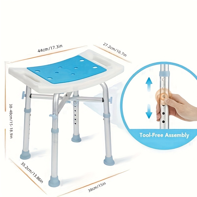 Shower Chair 500lbs Heavy Duty Shower Stool with Padded Bath Seat, Tool