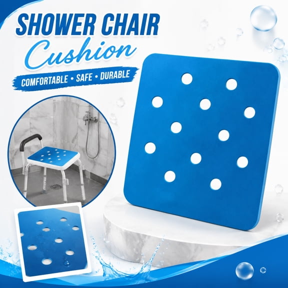 Shower Chair Cushion Insert, Bathroom Shower Mat, Washable Bath Mat, Shower Grip Mat, Bath Mat for Tub, 14X10 Inch Wide Board Cold-Resistant Non-Slip Cushion with Smooth Rounded