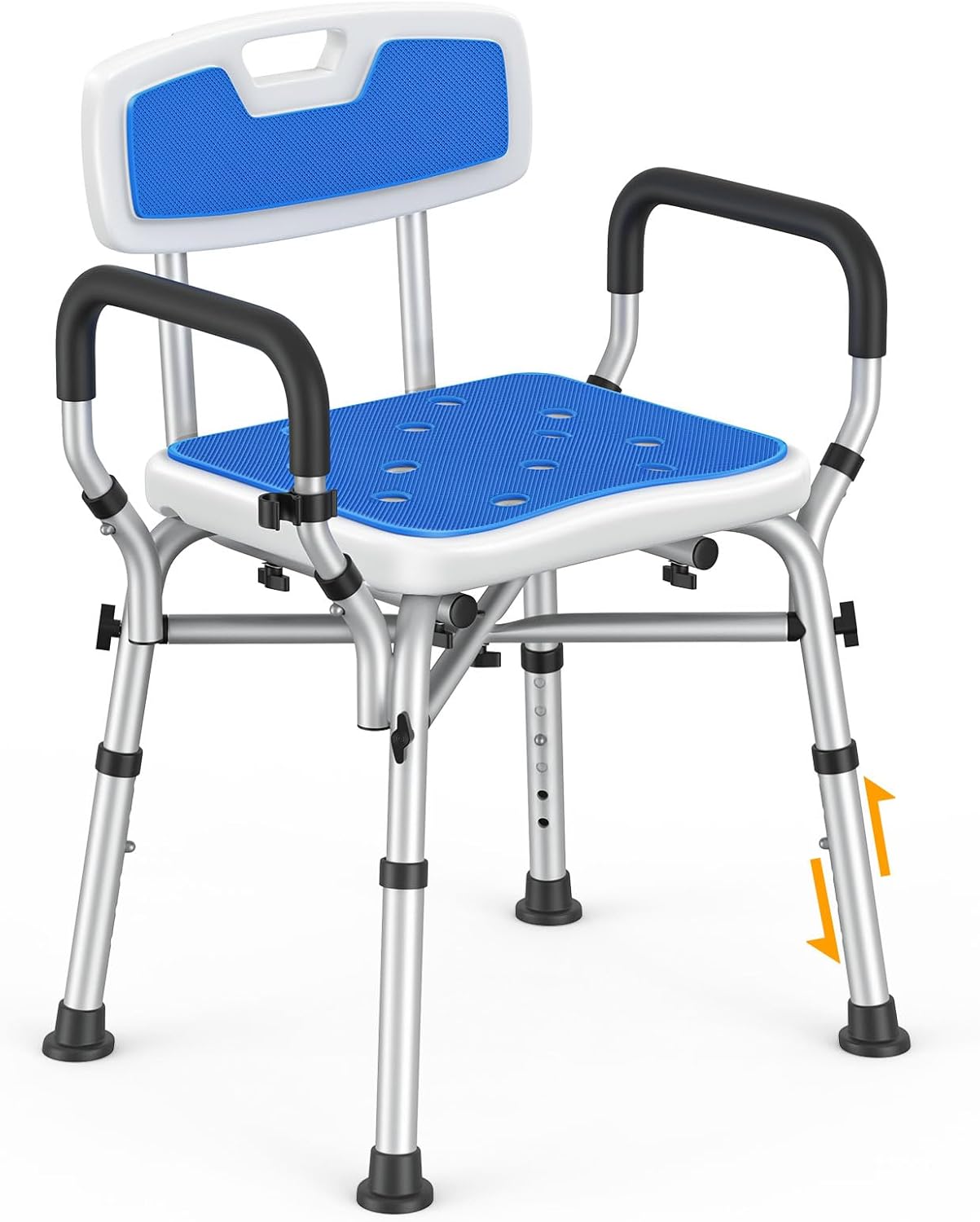 Shower Chair for Elderly and Disabled(600lb), 6 Height Adjustable ...