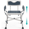 thumbnail image 1 of Shower Chair for Elderly and Disabled with Padded Armrests and Back, Adjustable Height Shower Seat, Heavy Duty Shower Chairs for Inside Shower, Handicap - Blue, 1 of 1