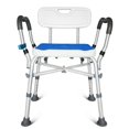 Shower Chair Height Adjustable with Arms, Back&Pad