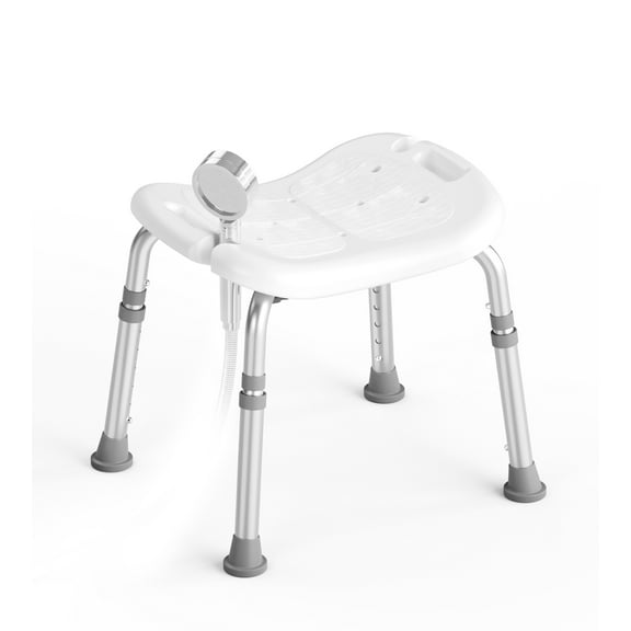 Shower Chair for Inside Shower, FSA/HSA Eligible, Adjustable Shower Stool with Strong Non-Slip Feet, 350 lbs Shower Seat for Inside Tub, Bench Bath Chair for Elderly and Disabled, White