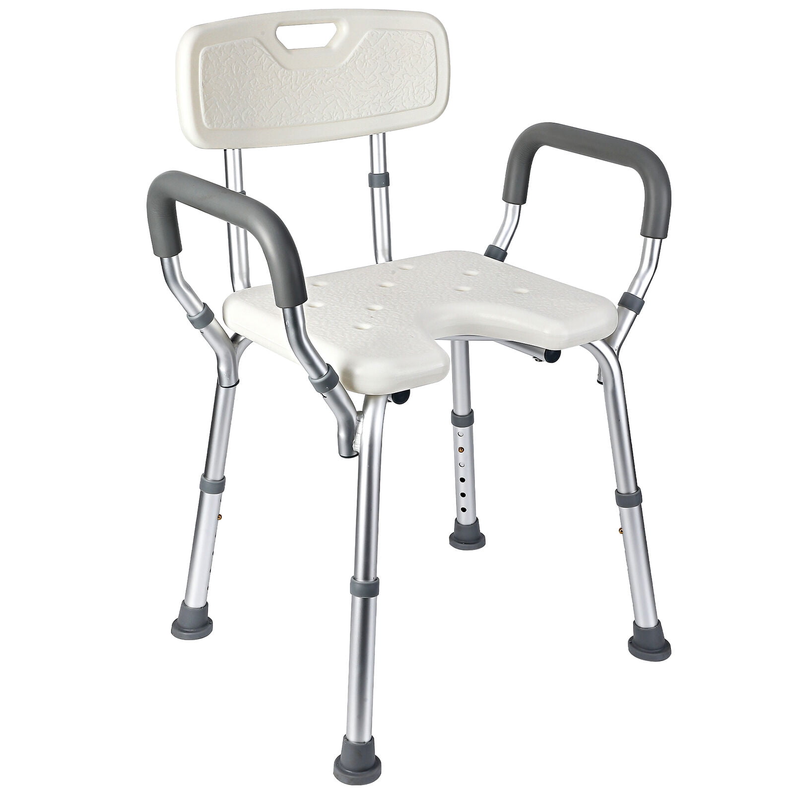 Shower Chair Seat Bath Bench Arms Back Inside Tub Adjustable Height up ...