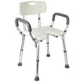 Shower Chair Seat Bath Bench Arms Back Inside Tub Adjustable Height up