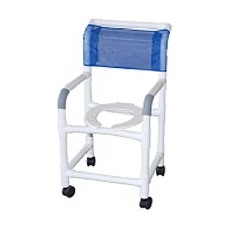 Shower Chair With Arms PVC Frame Mesh Backrest 21 Inch EA/1