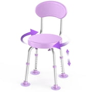 Kekoy Swivel Shower Chair, 360  Rotating Shower Seat with Backrest for Elderly and Disabled, Height Adjustable Tub Bench for Inside Shower Stool & Bath Tub Seat for Narrow Space