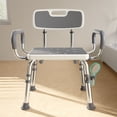 thumbnail image 1 of Bluelog Shower Chair, Height Adjustable Shower Bench with Thickened Frame for Elderly and Disabled, 300lbs Capacity, 1 of 8