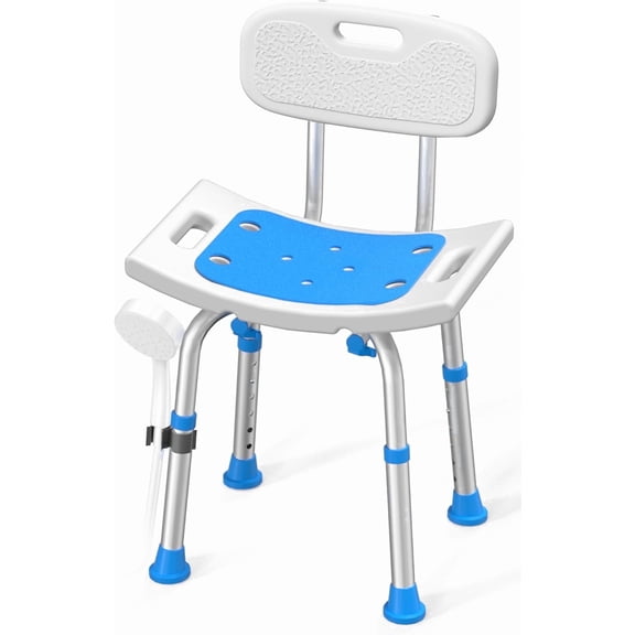 ZOTO Shower Chair for Inside Shower with Removable Back, 400 lbs Heavy Duty Bath Seat for Bathtub, Safety Bath Stool for Seniors and Disabled