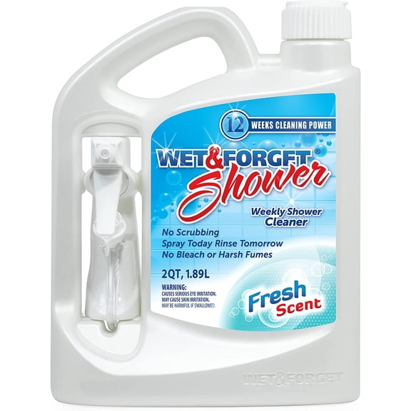 Shower Cleaner Spray Multi-Surface Weekly Application Requires No Scrubbing, Bleach-Free Formula, Ready to Use, Fresh Scent, 3 Months of Cleaning, 64 Fluid Ounces, 1 Pack