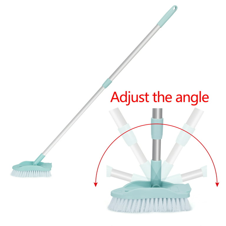 Shower Cleaning Brush, Scrub Brush with Long Handle, Tub and Tile Brush,  for Cleaning Bathroom, Patio, Kitchen, Wall, Desk 