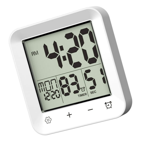 Shower Clock Waterproof Bathroom Timer Digital Wall Clock with Countdown Kitchen Clocks with Temperature Time Date