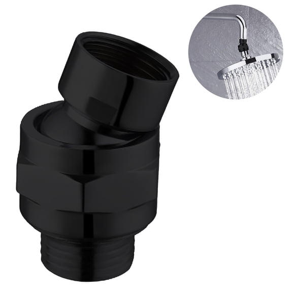 Shower Connector Ball Joint Shower Head Swivel Ball Adapter Brass Adjustable Arm Extension Universal Component Polish Chrome, PSB101-CH 1PC hrome Black