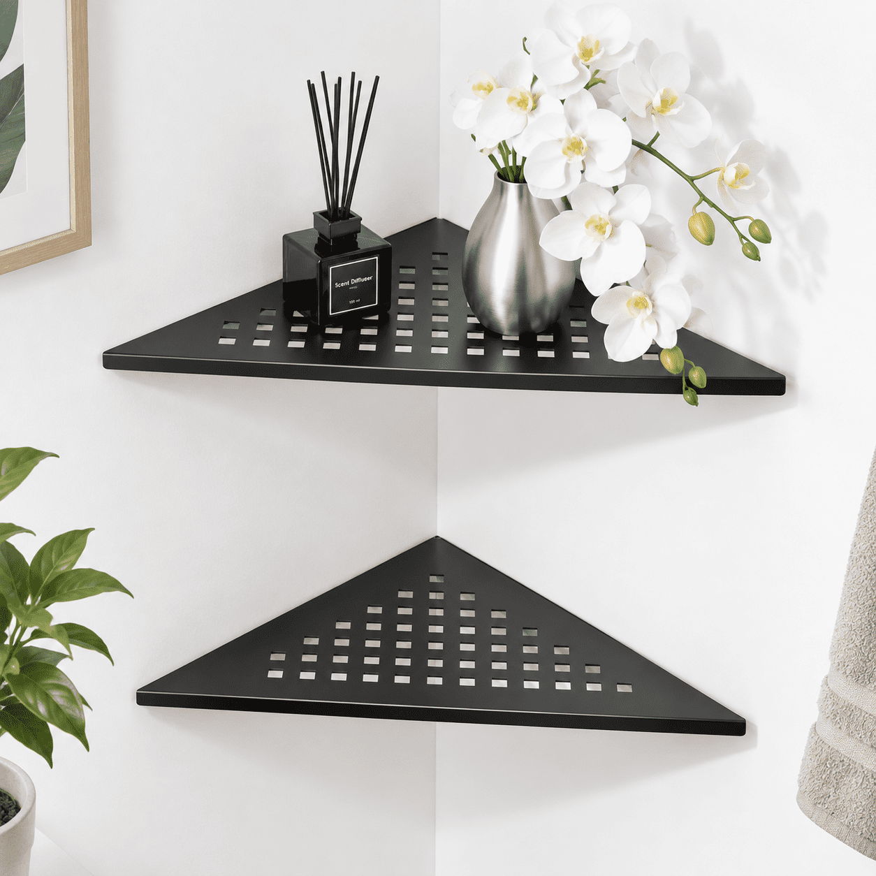 Shower Corner Sh2 Pack 10-inch 304 Stainless Steel Black Square ...