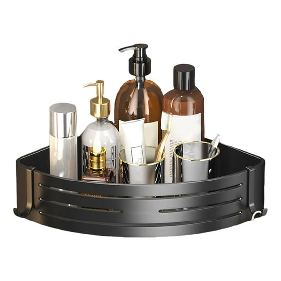 Shower Corner Shelf Storage Tray with Suction Cups Wall Mounted Showers Organizers Removable Toilet Corner Shelf