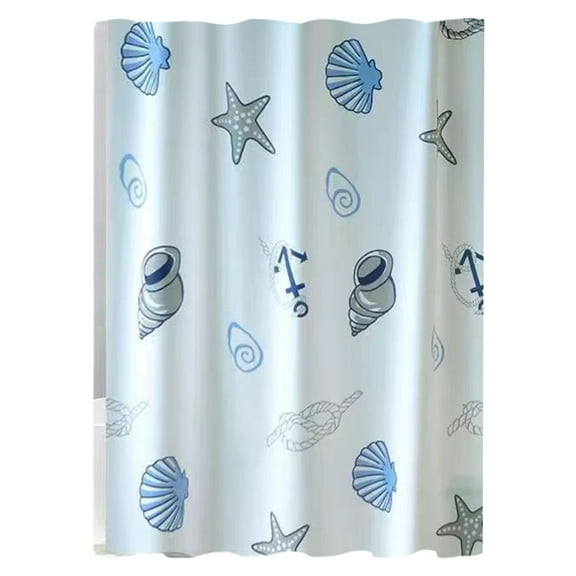 Shower Curtain,31.5X71In, Blue Marine Animals Shower Liner, Plastic Antimold & Thickened Window Hanging Curtain with 6 Hanging Rings(B)