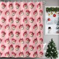 thumbnail image 1 of Shower Curtain 36"W x 72"L Western Christmas Santa Claus Snowflake Pink Fabric Shower Curtains Set with Hooks Water Repellent Bathroom Curtains Machine Washable Bathroom Accessories, 1 of 9