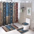 thumbnail image 1 of Shower Curtain 4 Piece Set American Flag Vintage Non-Slip Rugs And Toilet Mat Lid Rug Accessories Independence Day 4th of July Bathroom Decor Set with Accessories for Bathtub Decor 72inch X 72inch, 1 of 8