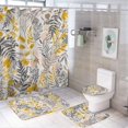 thumbnail image 1 of Shower Curtain 4 Piece Set Summer Leaves And Plants with Non-Slip Rugs Toilet Lid Cover And Bath Mat Bathroom Decor Set Yellow Leaf Plant Bathroom Decor Sets for Bathtub Decor 72inch X 72inch, 1 of 8