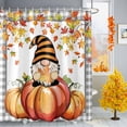 thumbnail image 1 of Shower Curtain 48"W x 72"L Autumn Thanksgiving Pumpkins Gnome Fabric Shower Curtains Set with Hooks Water Repellent Bathroom Curtains Machine Washable Bathroom Accessories, 1 of 6