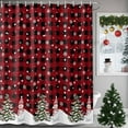 thumbnail image 1 of Shower Curtain 48"W x 72"L Christmas Snowman Xmas Trees Black Fabric Shower Curtains Set with Hooks Water Repellent Bathroom Curtains Machine Washable Bathroom Accessories, 1 of 9