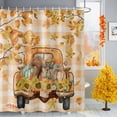thumbnail image 1 of Shower Curtain 48"W x 72"L Fall Squirrel Sunflower Pumpkin Leaves Truck Brown Plaid Fabric Shower Curtains Set with Hooks Water Repellent Bathroom Curtains Machine Washable Bathroom Accessories, 1 of 6