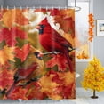 thumbnail image 1 of Shower Curtain 48"W x 72"L Fall Thanksgiving Cardinals Maple Leaves Fabric Shower Curtains Set with Hooks Water Repellent Bathroom Curtains Machine Washable Bathroom Accessories, 1 of 6