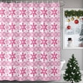 thumbnail image 1 of Shower Curtain 48"W x 72"L Winter Christmas Snowflakes Stars Pink Fabric Shower Curtains Set with Hooks Water Repellent Bathroom Curtains Machine Washable Bathroom Accessories, 1 of 9