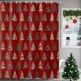 thumbnail image 1 of Shower Curtain 54"W x 78"L Western Christmas Leopard Xmas Tree Red Fabric Shower Curtains Set with Hooks Water Repellent Bathroom Curtains Machine Washable Bathroom Accessories, 1 of 9