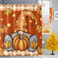 thumbnail image 1 of Shower Curtain 60"W x 72"L Autumn Gnome Thanksgiving Maple Leaf Fabric Shower Curtains Set with Hooks Water Repellent Bathroom Curtains Machine Washable Bathroom Accessories, 1 of 6