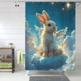 Shower Curtain 60 x 72 inch Cute Angel Winged Rabbit Waterproof