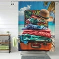 thumbnail image 1 of Shower Curtain 60 x 72 inch - Tropical Vacation Essentials Waterproof Shower Curtain for Bathroom, Washable Shower Curtain Set with Hooks Bathroom Accessories, 1 of 8