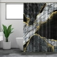 thumbnail image 1 of Shower Curtain, 70.86 Inch Modern Geometric Thick Shower Curtain for Bathroom with 12 Hooks Polyester Fabric Waterproof Shower Curtains Sets Machine Washable Decor Bath Curtain, 1 of 7