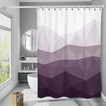 Shower Curtain, 70.86 Inch Weave Shower Curtain Water Resistant Gradient Print Bathroom Spa Hotel Decorative Fabric Shower Curtain Liner with 12 Hooks