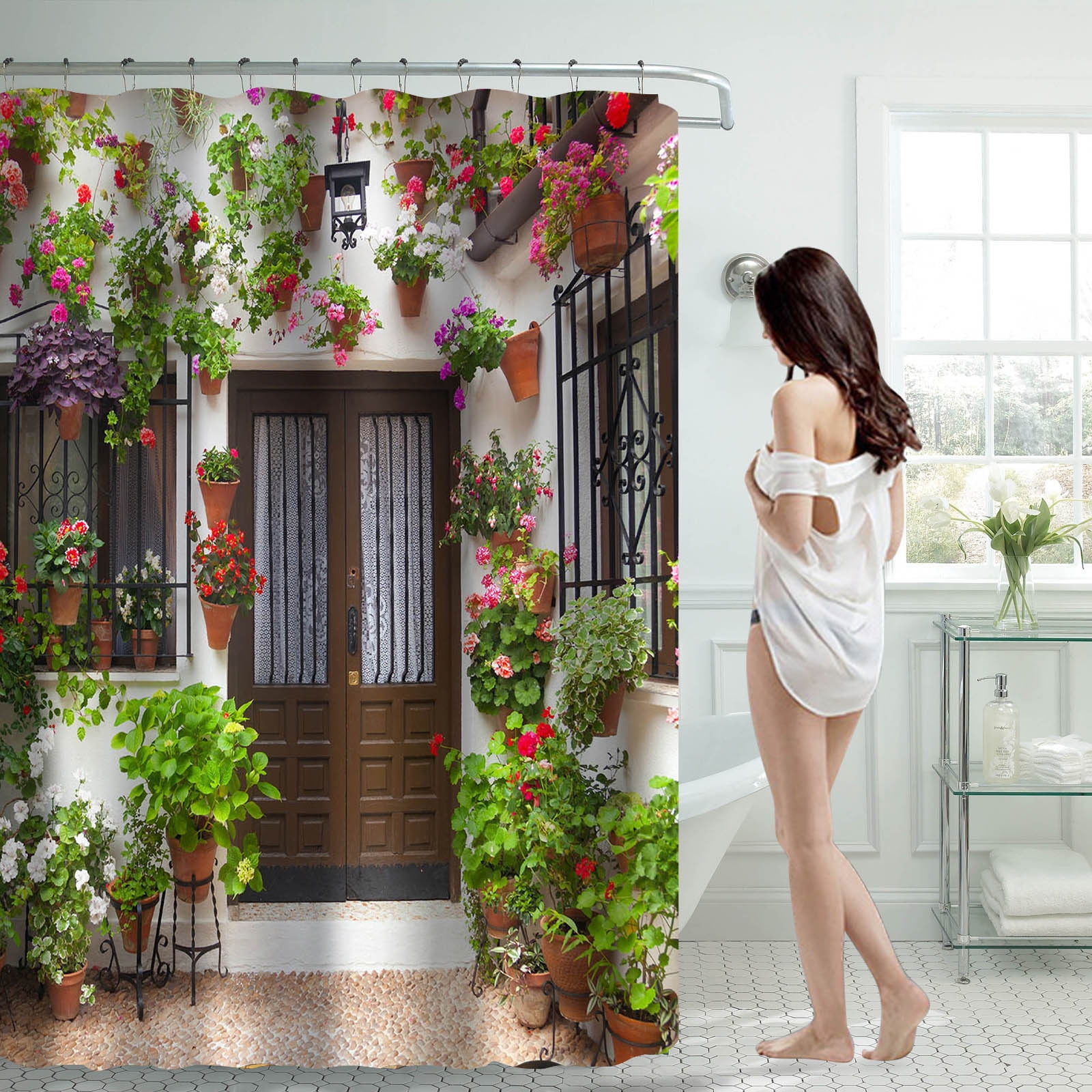 Shower Curtain 70x70 Inch With 12 Hooks Waterproof Shower Curtain