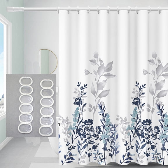 Shower Curtain 71"x79" Waterproof Polyester Fabric Curtains Bathroom Decorative Liner Machine Washable