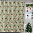 thumbnail image 1 of Shower Curtain 72"W x 78"L Western Christmas Santa Claus Snowflake Sage Green Fabric Shower Curtains Set with Hooks Water Repellent Bathroom Curtains Machine Washable Bathroom Accessories, 1 of 9