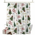 thumbnail image 1 of Shower Curtain 72"W x 84"L Vintage Christmas Trees Snowflakes Pattern Fabric Shower Curtains Set with Hooks Water Repellent Bathroom Curtains Machine Washable Bathroom Accessories, 1 of 7