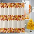 thumbnail image 1 of Shower Curtain 72"W x 96"L Thanksgiving Autumn Leaves Linen Texture Fabric Shower Curtains Set with Hooks Water Repellent Bathroom Curtains Machine Washable Bathroom Accessories, 1 of 6