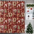 thumbnail image 1 of Shower Curtain 72"W x 96"L Winter Christmas Tree Deer Bells Xmas Hat Red Fabric Shower Curtains Set with Hooks Water Repellent Bathroom Curtains Machine Washable Bathroom Accessories, 1 of 9