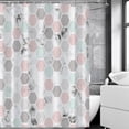 thumbnail image 1 of Shower Curtain, 72 x 72 inches Waterproof Liner Set with Hooks for Bathroom, White Marble Geometry D, 1 of 6