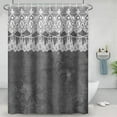 thumbnail image 1 of Shower Curtain 72 x 84 Inch Modern Unique Bathroom Decor Polyester Fabric White Damask Lace Pattern Vintage Black Blurry Floral Print Bath Curtains Fashion Design Set with Hooks, 1 of 6