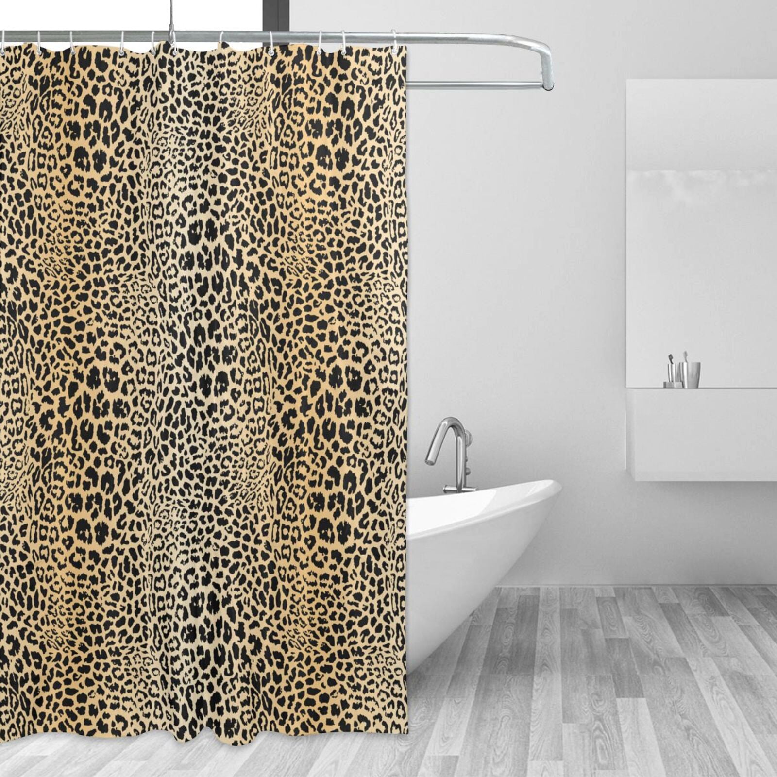 Shower Curtain 72 x 72 inch - Realistic leopard print beige Waterproof ...