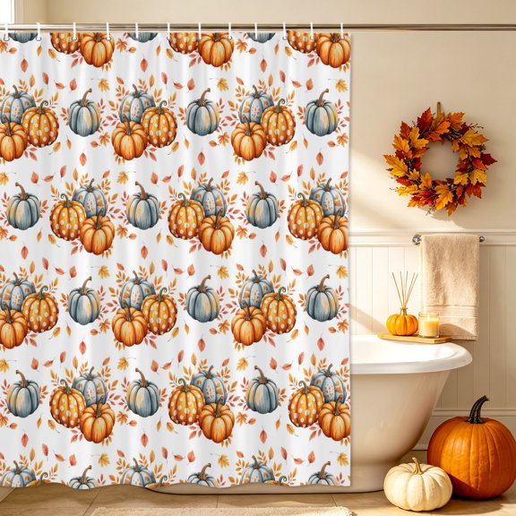 Shower Curtain-72x72in Cartoon Thanksgiving Thanksgiving Waterproof Shower Curtains with Hooks Country Autumn Leaves Washable Bath Curtain for Home Hotel Bathroom Decor
