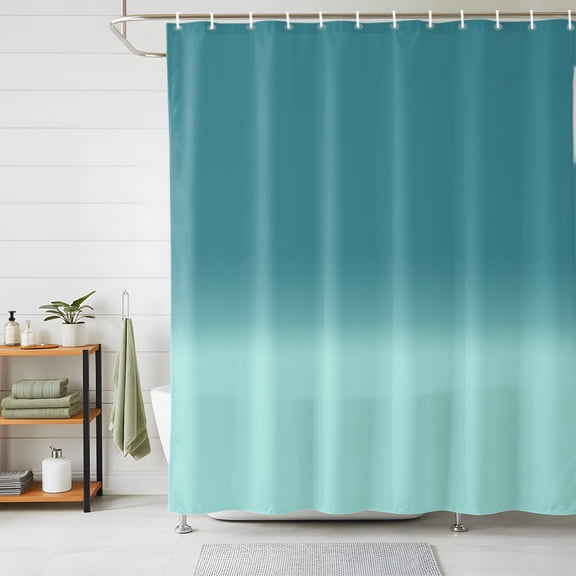 Shower Curtain-72x72in Teal Gradient Watercolor Waterproof Shower Curtains with Hooks Turquoise Shadow Washable Bath Curtain for Home Hotel Bathroom Decor
