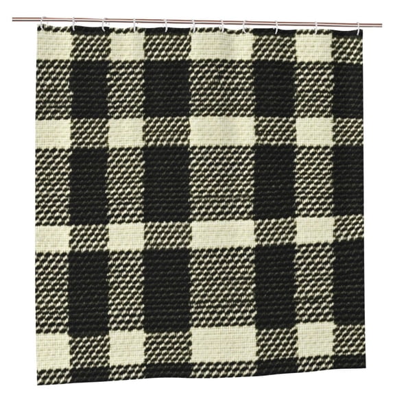Shower Curtain 72x72in Waterproof Machine Washable Thick Polyester 11 Stainless Grommets 12 Hooks Plastic Olive Houndstooth Buffalo Plaid Tartan Check Scotland_3