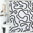 thumbnail image 1 of Shower Curtain Abstract Black White Lines Art Bathroom Waterproof Polyester Home Ration Curtain With Hook, 1 of 4