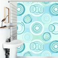 thumbnail image 1 of Shower Curtain Abstract Blue Concentric Circle Pattern Bathroom Waterproof Polyester Home Ration Curtain With Hook, 1 of 4