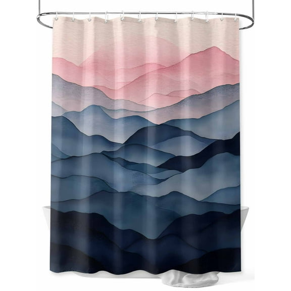 Shower Curtain Abstract Cloud Bath Curtains Decor Pink Blue Waterproof Polyester Fabric Bathroom Shower Curtain Set with 12 Hooks Decoration 72 x 72 Inches